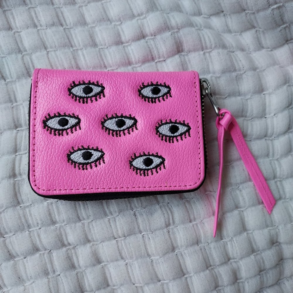 Min and Mon Frodo Wallet Bubblegum Pink All Over Eyes